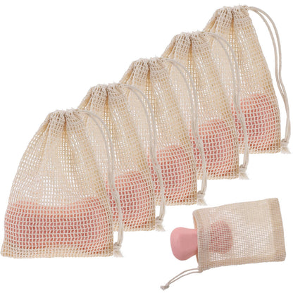 5 pcs Natural Sisal Soap Saver Bag Exfoliating Soap Saver Pouch with Drawstring for Foaming and Drying the Soap Shower Bath