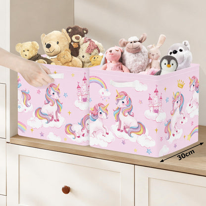 Clastyle 3 pcs Unicorn Cube Storage Boxes for Shelves Kallax Boxes