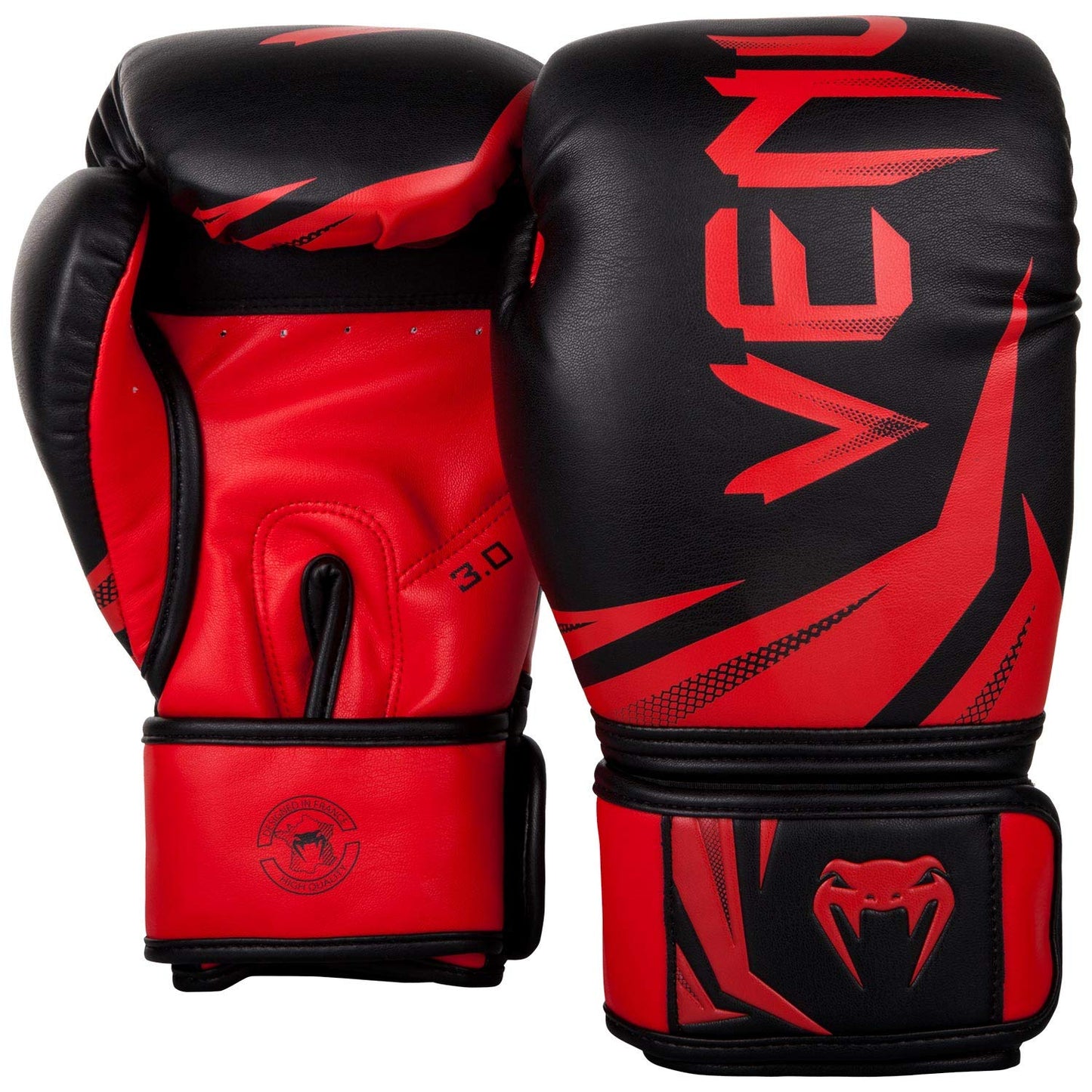 Venum, Challenger 3.0 Boxing Gloves, Unisex Adult, 12 Oz, Black/Red