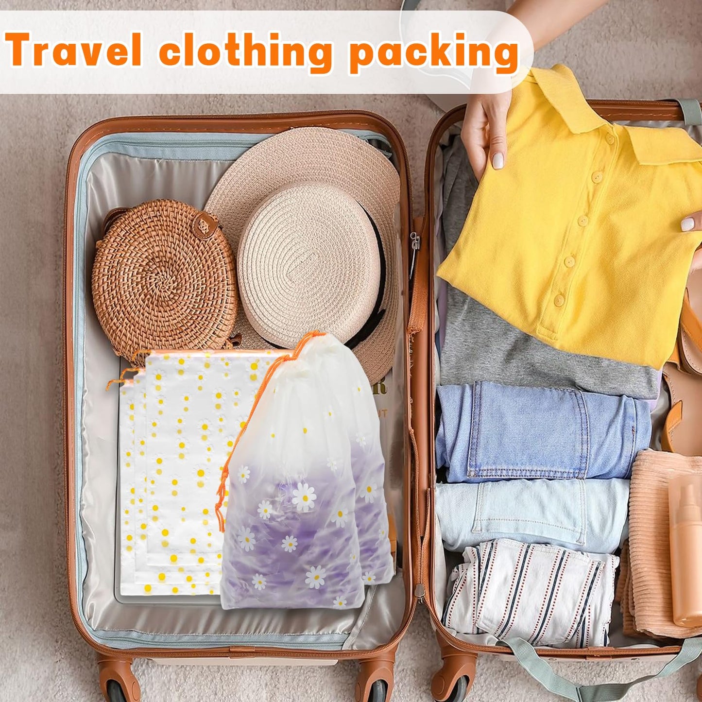 25Pcs Shoe Bags for Travel, 18x25cm Plastic Travel Clothes Storage Bags