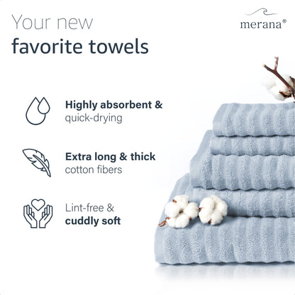 Merana OSLO towel set | quick-drying, soft & lint-free | terry luxury quality | 100% cotton terrycloth | OEKO-TEX | 590 GSM