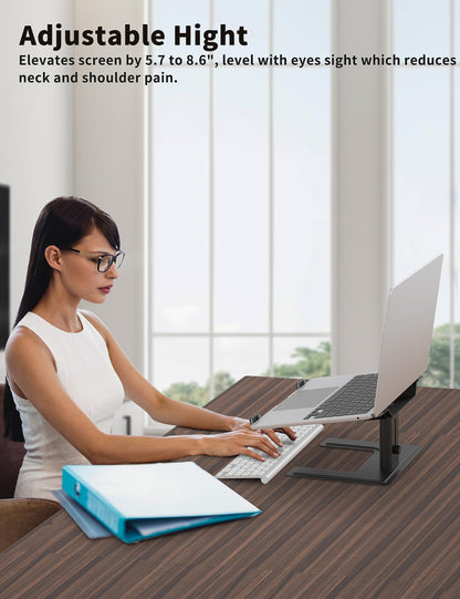 ALASHI Laptop Stand for Desk, Computer Stand Adjustable Height, Ergonomic Notebook Laptop Riser
