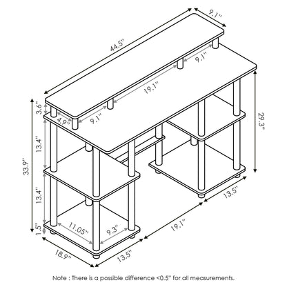 Furinno Computer Desks, Wood, Espresso/Black, one Size