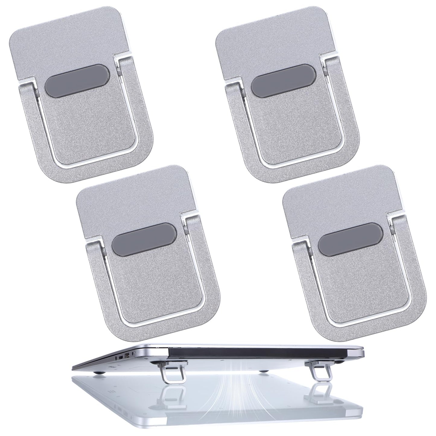 MBAIYO 4PCS Portable Keyboard Riser Self Adhesive Laptop Stand Invisible Mini Computer Feet for Desk Computer Keyboard Stand Laptop Holder with Anti