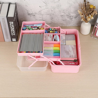 IGNPION 3 Tiers Craft Stackable Storage Box,Plastic Tool Dividing Organiser