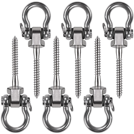 BeneLabel Hammock Bolt 6Pcs Hammock Fixings, Antirust SUS304 Swing Brackets for Wood 816Kg Capacity, Indoor Outdoor Playground Yoga Hammock Chair