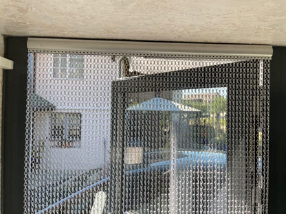 Chawniao 100cm x 210cm Premium Aluminium Fly Door Chain Curtain for doorways, Fly Screens Metal Insect Screen Blinds