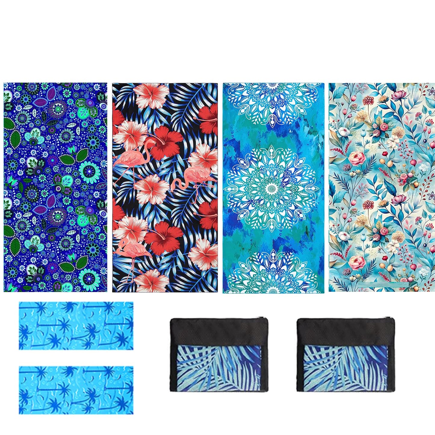 JAODFK 4 Pcs Microfibre Beach Towel 71"X32" Quick Dry Lightweight Sand Free Extra Large Thin Towels Travel Essentials For Adults Womens Swim Bath