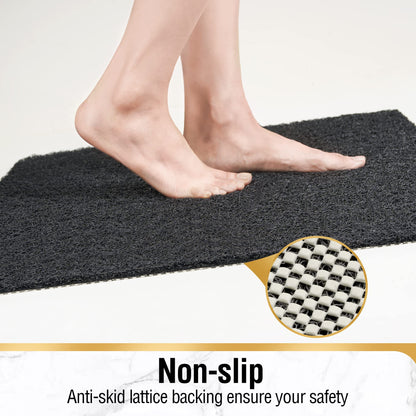 HITSLAM Non Slip Bath Mat 101x51 cm, Shower Mats for Inside Shower, Black