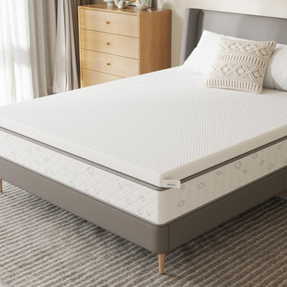 WOWTTRELAX Memory Foam Mattress Topper Single Bed, 3 IN Dual-Layer Extra Thick, Flexible Ventilated Design With Washable & Removable Knitting Cover,