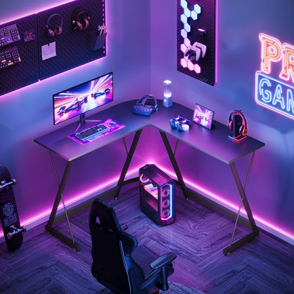 ODK L Shaped Gaming Desk,120×120 cm, Carbon Fiber Black