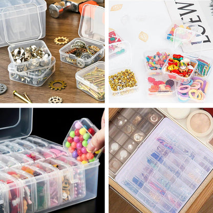 Bead Organiser Storage Box with Lid,ESYFOR 30 Pcs 5.5 x 5.5 x 2cm Bead Storage Box Plastic Transparent Removable Organizer Container for Diamond Art
