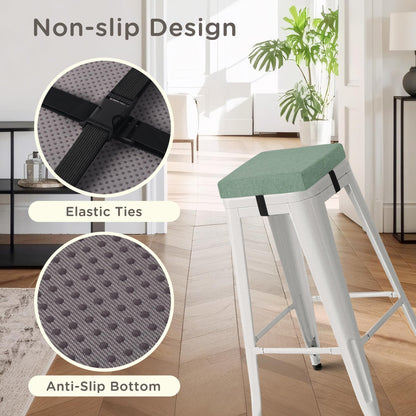 MineCozy Bar Stool Cushions Square 12" x 12" 1 Piece Sage Green