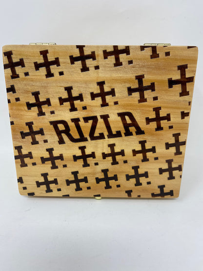 SUTUS OFFICIAL RIZLA WOODEN STORAGE BOX WITH ROLLING PLATFORM
