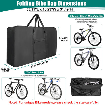 Bike Travel Bag for Airplane?Folding Bike Transport Bag for 26 inch to 29 inch Mountain Bicycle,Heavy Duty 840D MTB Road Bike Travel Bag with Strong