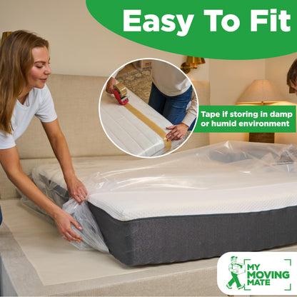 Single Mattress Bag for Moving and Storage - 2-Pack - Mattress Cover for Moving and Storage - 5 Mil Mattress Protector Storage Bags - Heavy Duty