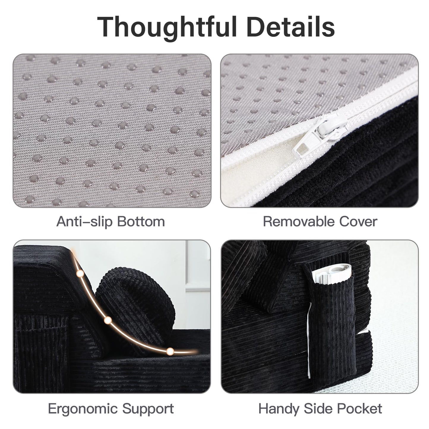 YOTATING Folding Sofa Bed with Pillow, Convertible Sleeper Chair, Comfy Floor Futon Couch Mattress Lounge Sofa for Adults Portable Fold Out Chair Bed