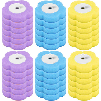 36Pcs Disposable Toilet Brush Refill Pads Deep Cleaning Toilet Brush Refill Toilet Pad Cleaners with Cleaning Fluid 3 Layer Throwable Toilets Brushs