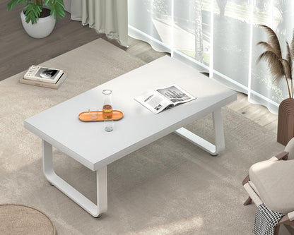 HSH White Oak Coffee Table, 55D×100W×46.5H cm, Rustic Industrial Wooden Coffee Table for Living Room Bedroom Office