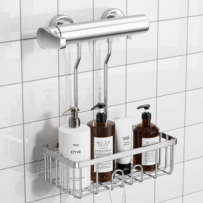 Shower Caddy Hanging SUS304 Stainless Steel No-Drilling Organiser Storage