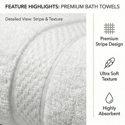 MistyMorning Bath Towels Pack of 2, Extra Large (70x140cm), Luxury 100% Cotton 500GSM Super Soft & Highly Absorbent Quick Dry Luxury Bathroom Towels