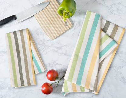 FINGERCRAFT Kitchen Dish Towels, 100% Natural Cotton, Set of 6 Multi-Purpose Kitchen Towels, Very Soft, Highly Absorbent