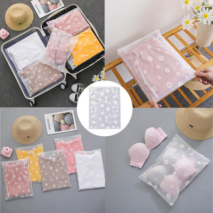 Boxonly Daisy Zipper Storage Bags, Reusable Waterproof PEVA Plastic Pouches for Clothes, Shoes, Toiletries - 12" x 16" / 30 x 40 cm - 12 Pcs