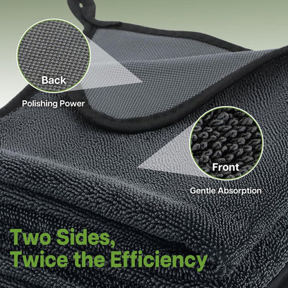 Yeria Professional Drying Towel Set, 3 x XXL Microfibre Cloths 600 g/m², High Density Fabric for Shower Cubicles and Cars, Streak-Free