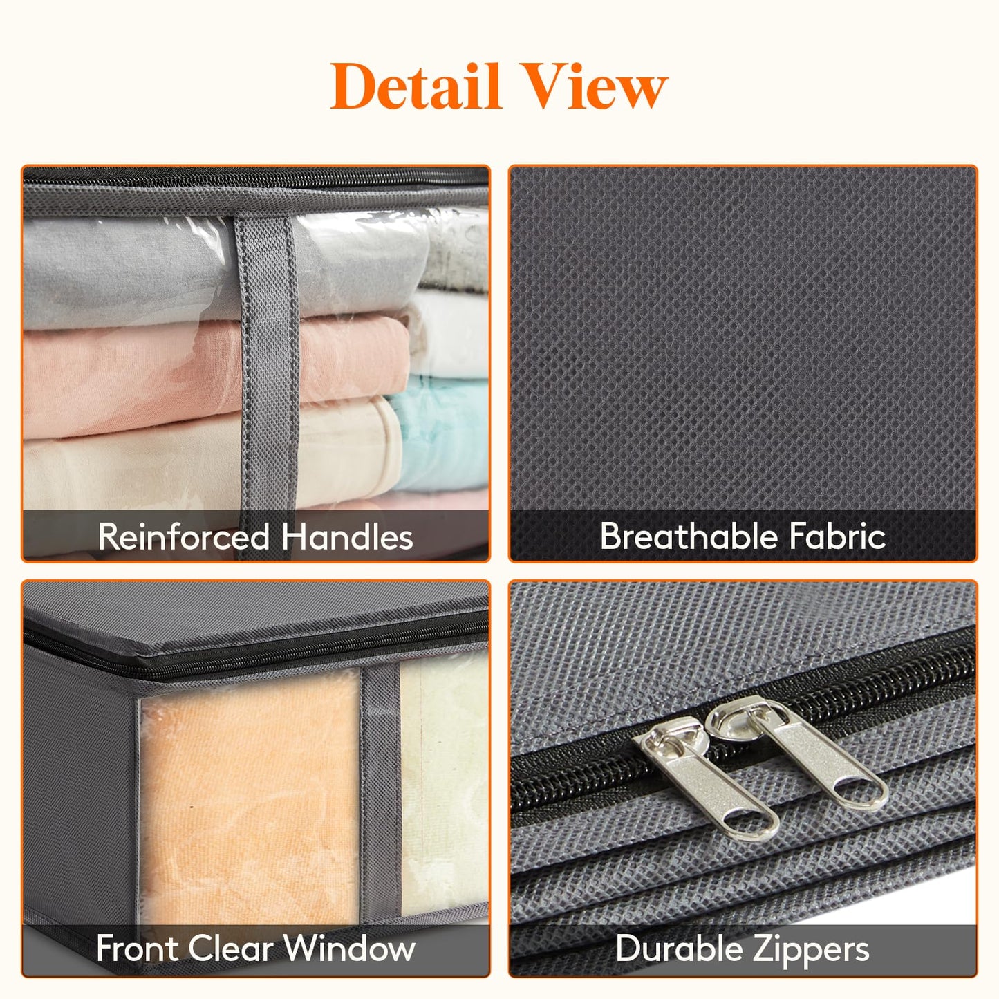 Lifewit 4 Pack Under Bed Storage,90L Clothes Storage Bags with Clear Window