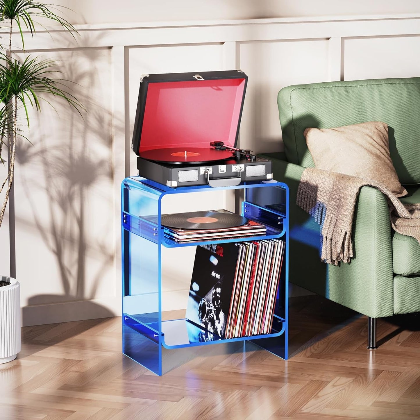 solaround Acrylic Side Table, 45 x 30 x 58 cm, Blue