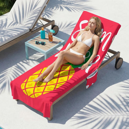 aotuo0608 Sunbed Towels with Pockets, 210x75cm Fast-Drying Lightweight Microfiber Beach Towel for Sun Lounger, Lounge Chair