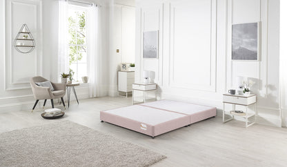 Bed Centre Platform Divan Bed Covered in Luxury Plush, Linen and Tweed Fabric (Charcoal Tweed, King 150 x 200cm)