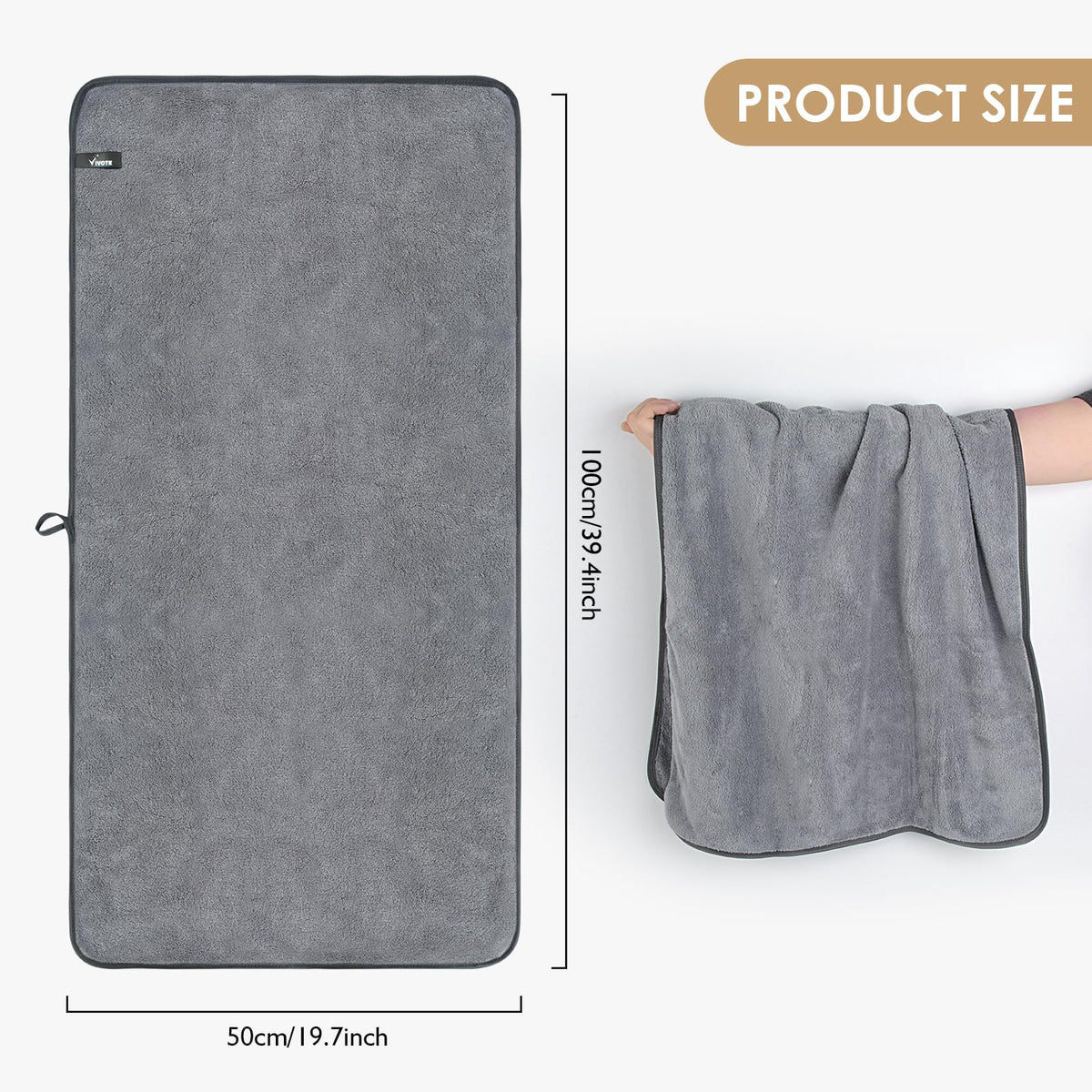 VIVOTE Microfibre Hand Towel with Hanging Loop Large Bathroom Hand Towels