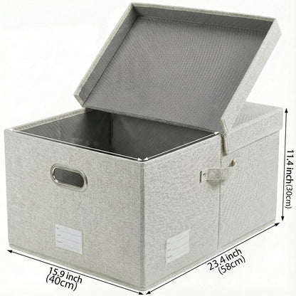 Prandom Storage Boxes with Lids Extra Large,58x40x30cm,Beige[1-Pack]