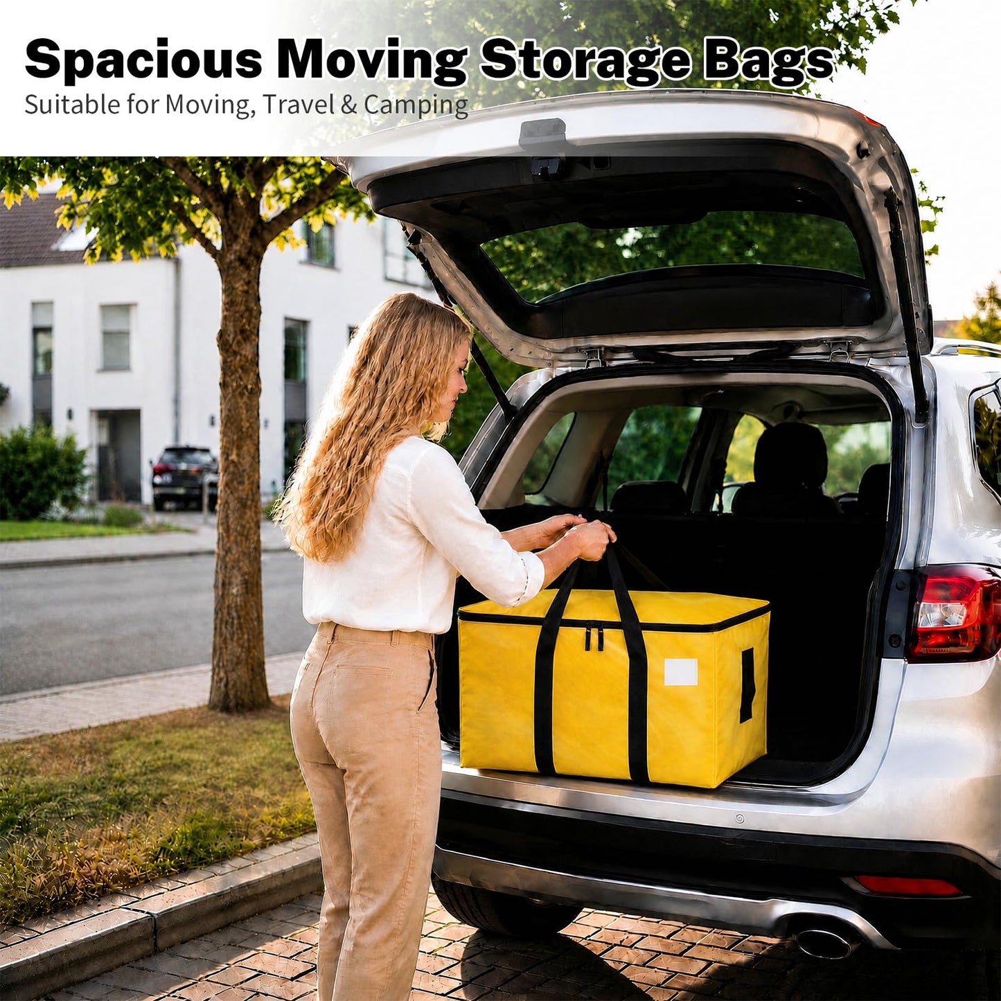 6 Pack Large Storage Bags and Moving Bags - 90L Heavy Duty Packing Bags Alternative to Moving Boxes, Reinforced Handles & Dual Zips
