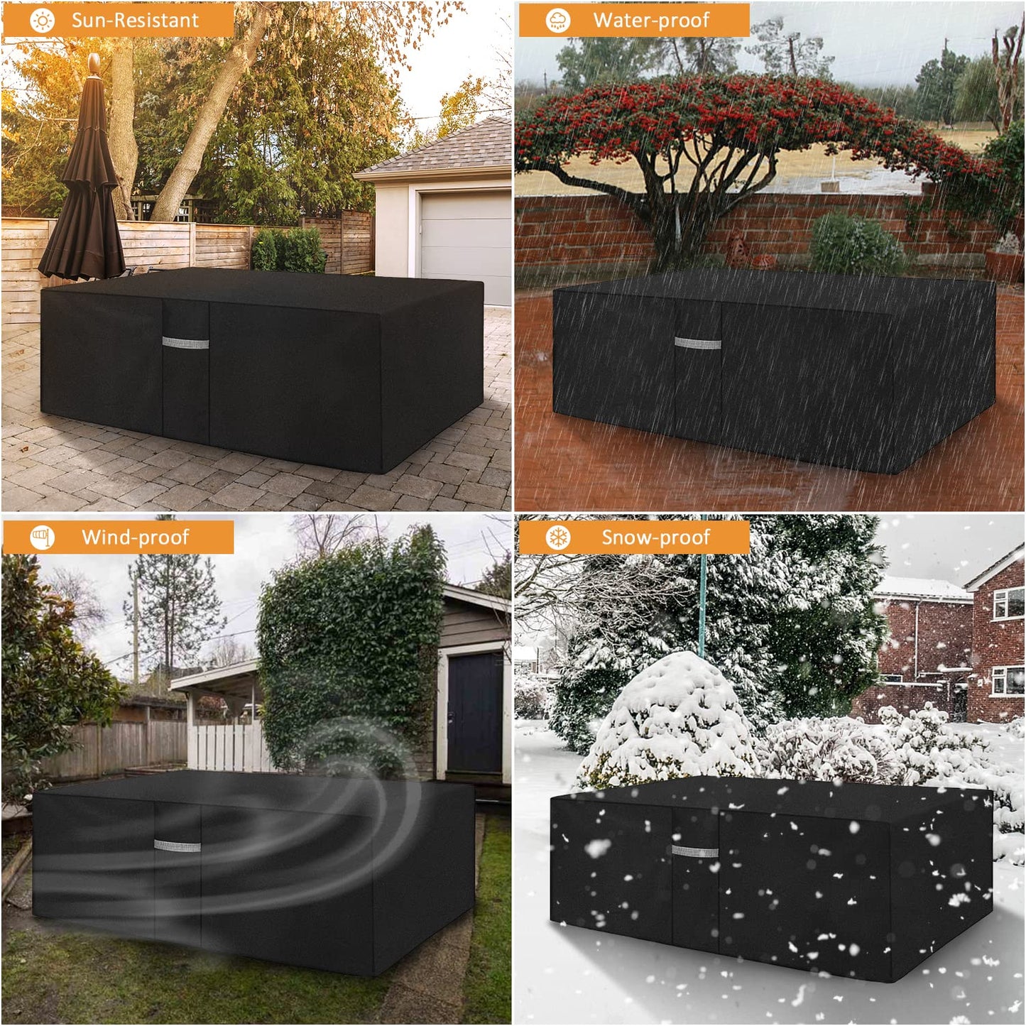 Dokon 7ft Pool Table Cover with Air Vent, Waterproof, Windproof, Anti-UV, Heavy Duty Rip Proof 600D Oxford Fabric Billiard Snooker Table Cover, Garden