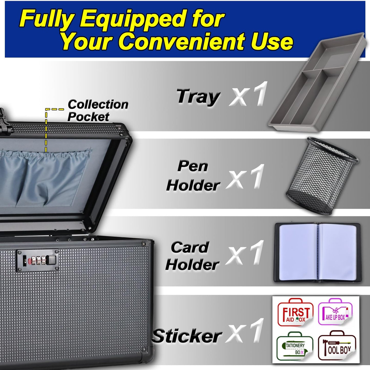 Pogianhae Medicine Lock Box with Code, Secure Multipurpose Locking Box