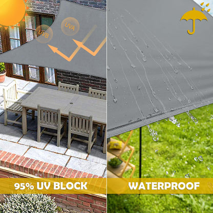 Mokani Sun Shade Sail for Garden, 3x4m Rectangle Sunscreen Awning Canopy, Waterproof Shade Sails with Accessories, 95% UV Block Sail Shades, Sun