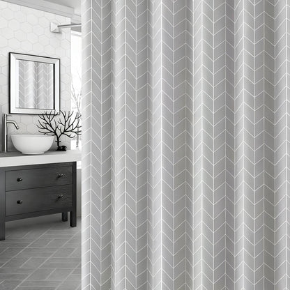 TGYIMENG Shower Curtain for Bathroom - Mould and Mildew Resistant - Grey, 180 x 180 cm (71 x 71 Inch) Water Repellant PEVA Fabric