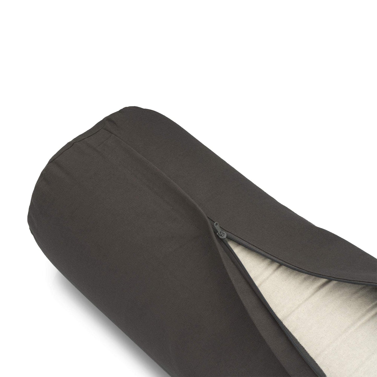 basaho Yoga Bolster | Organic Cotton | Buckwheat Hulls | Removable Washable Cover (Stone)