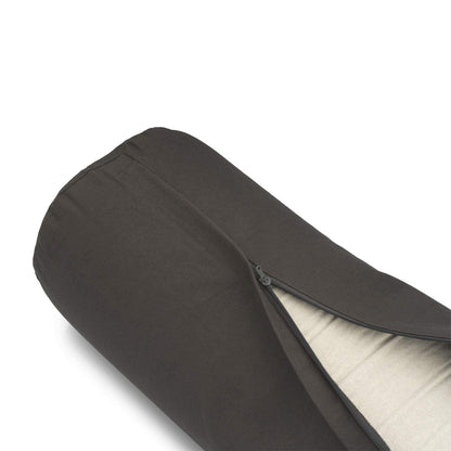 basaho Yoga Bolster | Organic Cotton | Buckwheat Hulls | Removable Washable Cover (Stone)