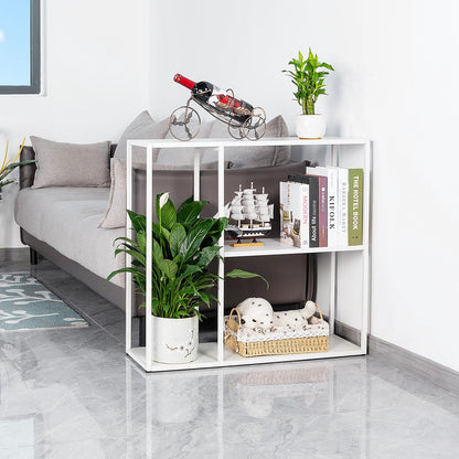 HDANI Console Table,3 Shelf Sofa Table,Thin Entryway Table,Metal Frame Couch Table for Small Spaces,Living Room,Hallway (White, 80×25×75cm)