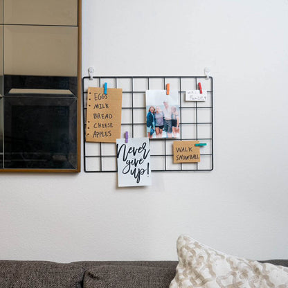 1 Pack Wire Wall Grid Panel | Hanging Home, Office & Kitchen Décor | Mesh Storage Organizer & Picture Frame | Wire Notice Board | Memo & Photo Board