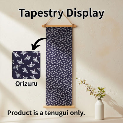 Japanese Tenugui Towel, 34.64"L x 12.99"W, Traditional 6 Patterns Set