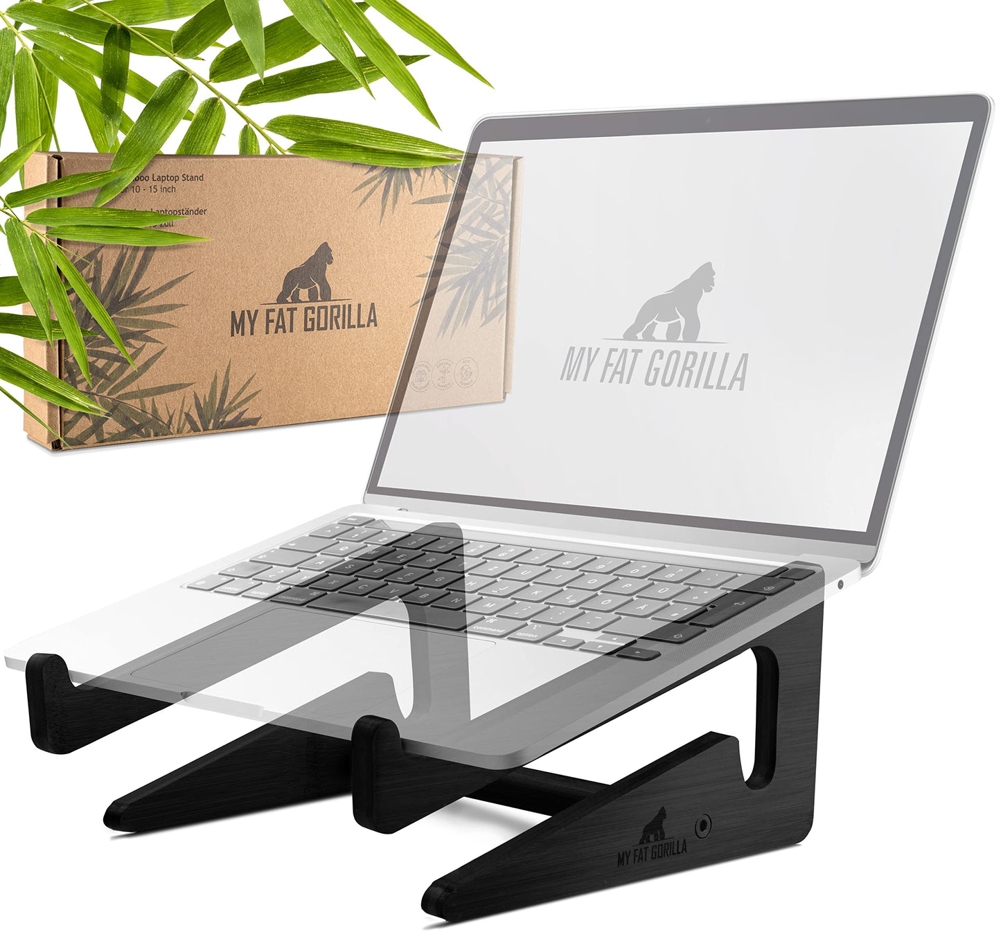 Bamboo Laptop Stand for Desk - Laptop Riser for Desk - MacBook Stand