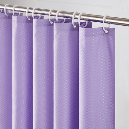 Furlinic Shower Curtain Mould Proof Resistantand Waterproof Bath Curtains Purple Waffle Polyester Fabric Washable for Wet Room with Hooks 47x78 Inch.