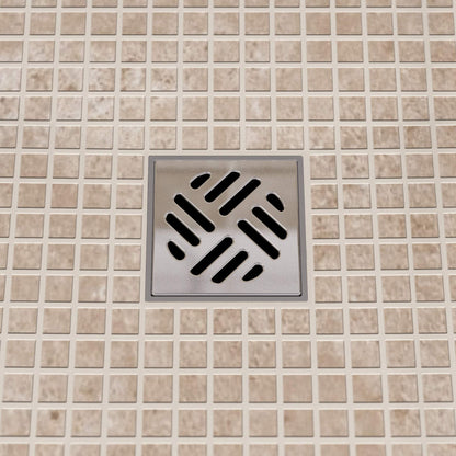 LUX ELEMENTS TUB-BAW-S LTUBE1184 Horizontal Drain Pot with Stainless Steel Grate Grey
