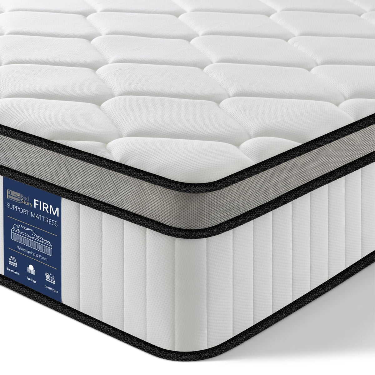 BedStory 3FT Single Mattress 10.2 Inch, Medium Firm Hybrid Pocket Sprung Mattress with Breathable Foam, Motion Isolation & Pressure Relief