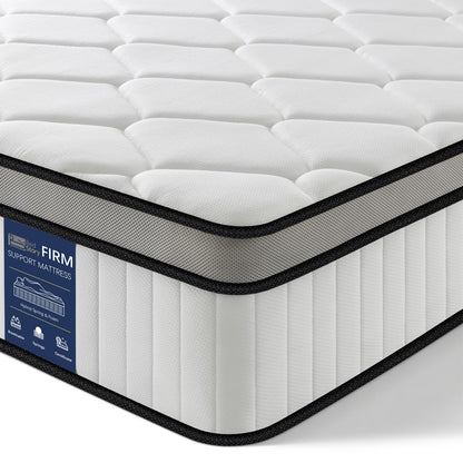 BedStory 3FT Single Mattress 10.2 Inch, Medium Firm Hybrid Pocket Sprung Mattress with Breathable Foam, Motion Isolation & Pressure Relief