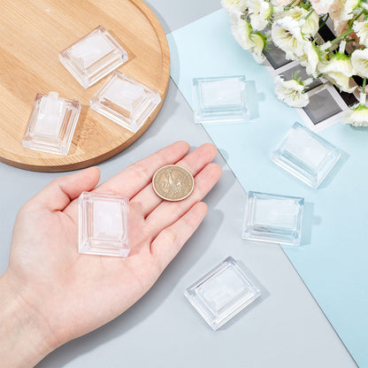 SUNNYCLUE 8Pcs Acrylic Ring Display Holder Clear Plastic Transparent Square Storage Stands Displays Showcase Organizer for Jewelry Towers Weddings